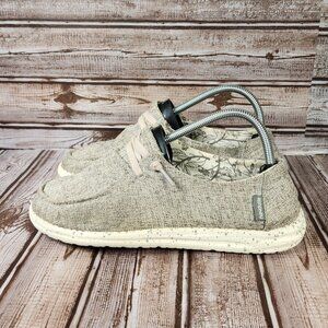 HEY DUDE Wendy Linen Iron Gray Women's 8 Slip-On Loafer Comfort Casual Shoes